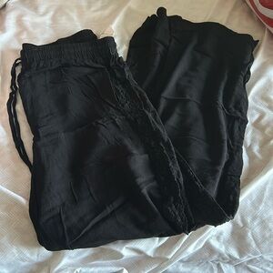 Venus Black Lace Side Pull On Pants - Medium